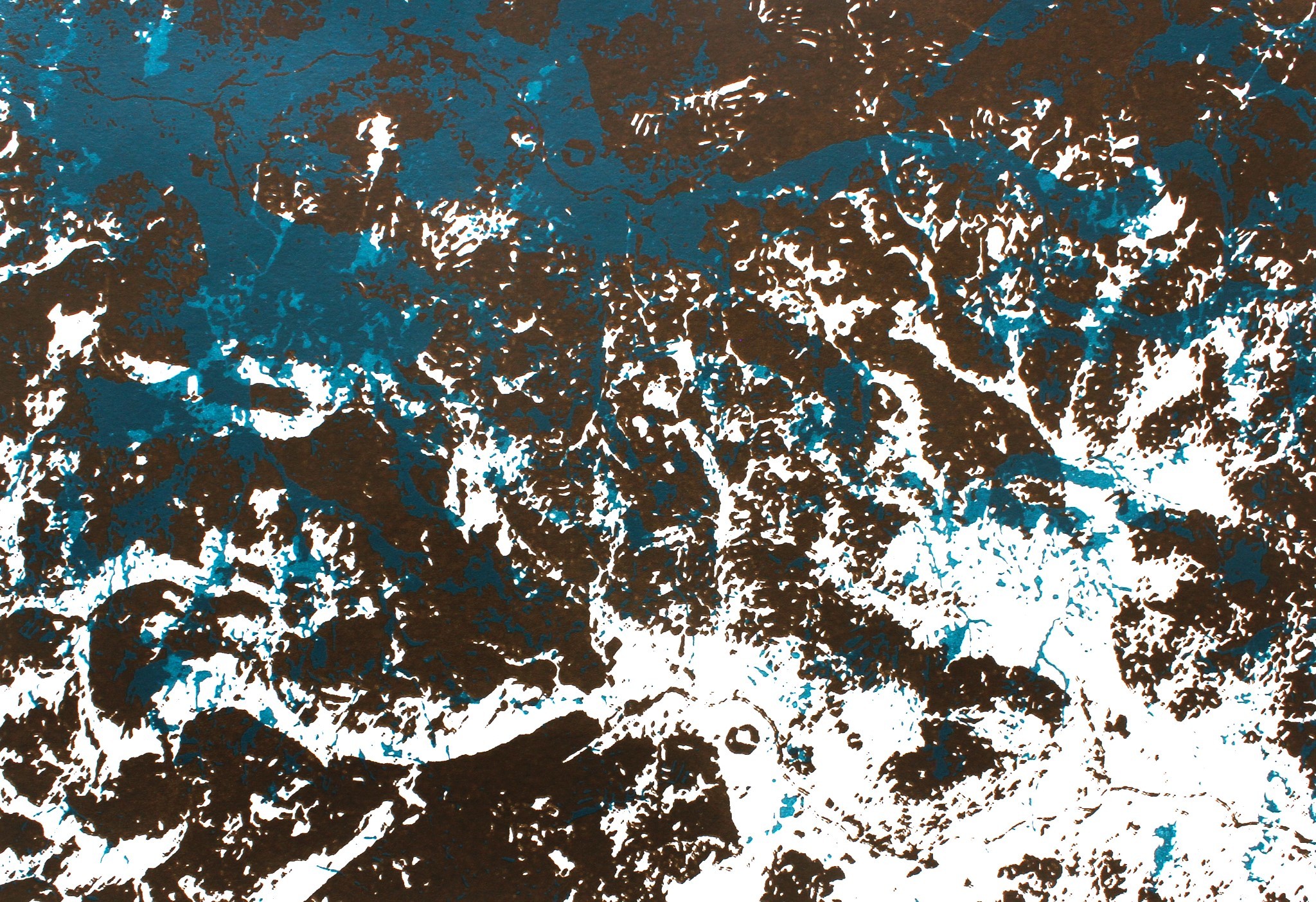 A hand-drawn illustration resembling a mountain from a bird's-eye view.