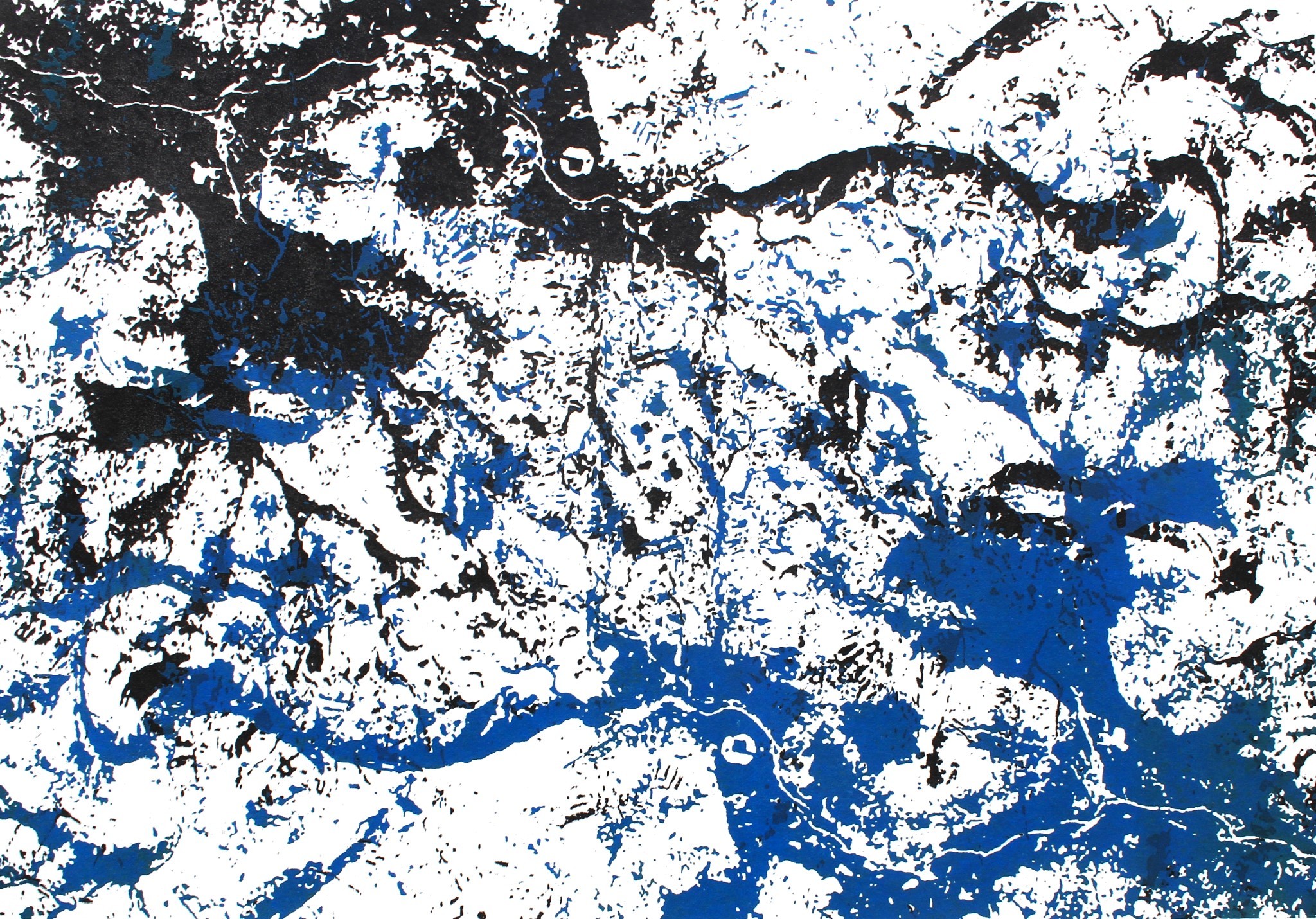 A hand-drawn illustration resembling a mountain from a bird's-eye view.