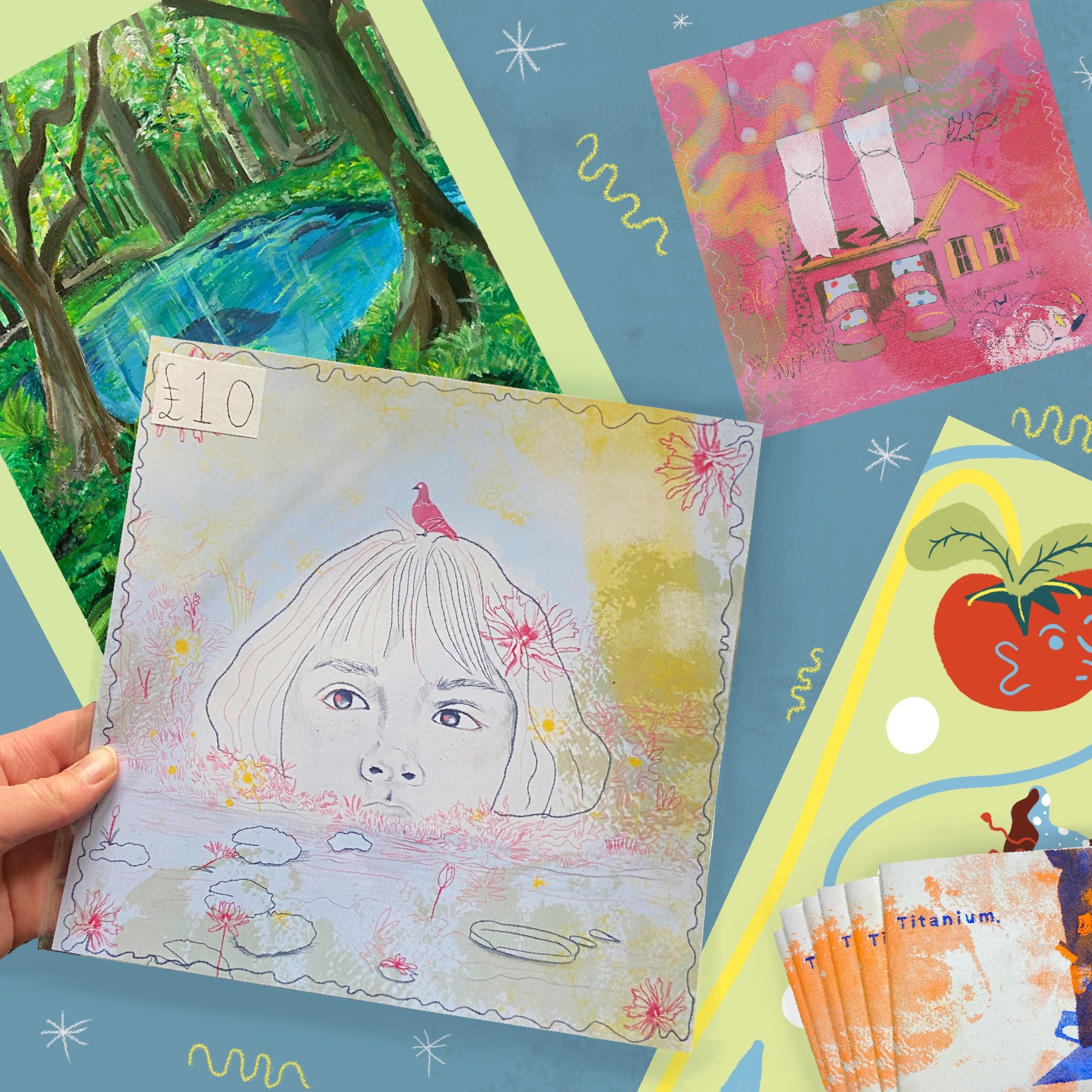 Selection of illustrated prints for sale