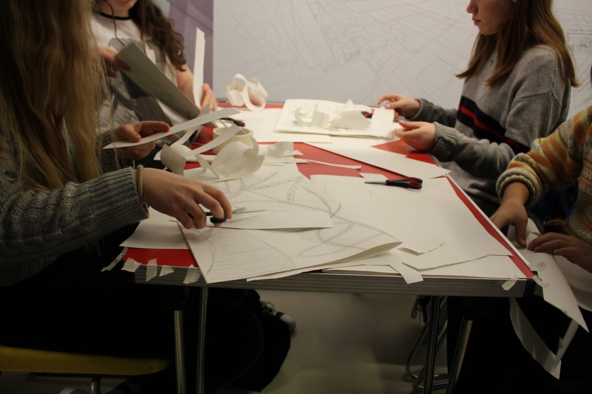 Children taking part in a Gallery workshop