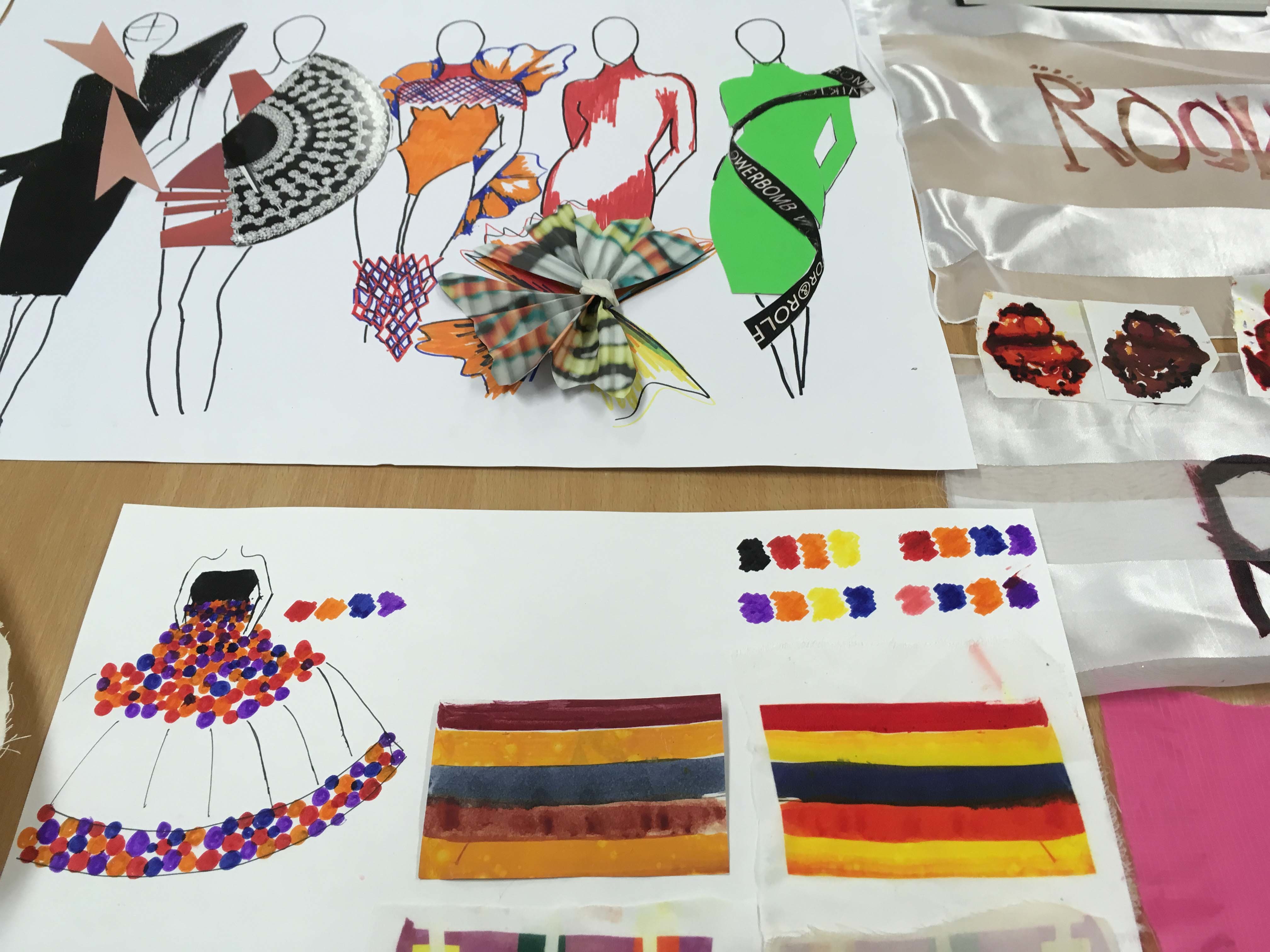 Fashion designs and moodboard