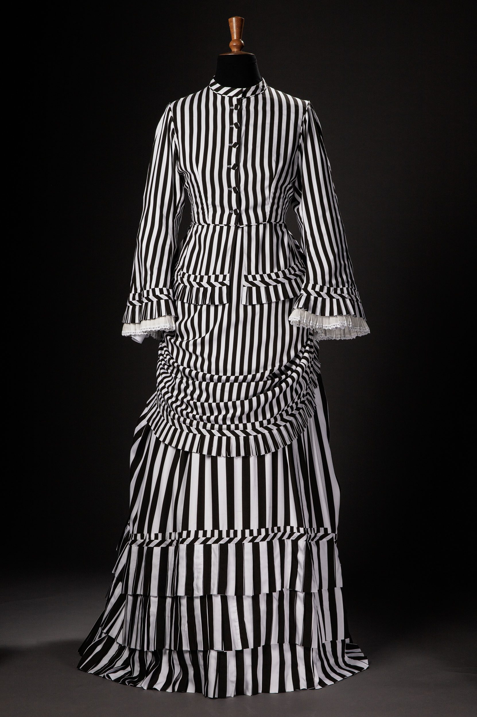 Black and white striped dress