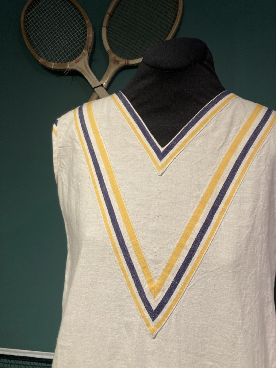 1920s tennis dress on display at Blandford Fashion Museum in Our Sporting Heritage.