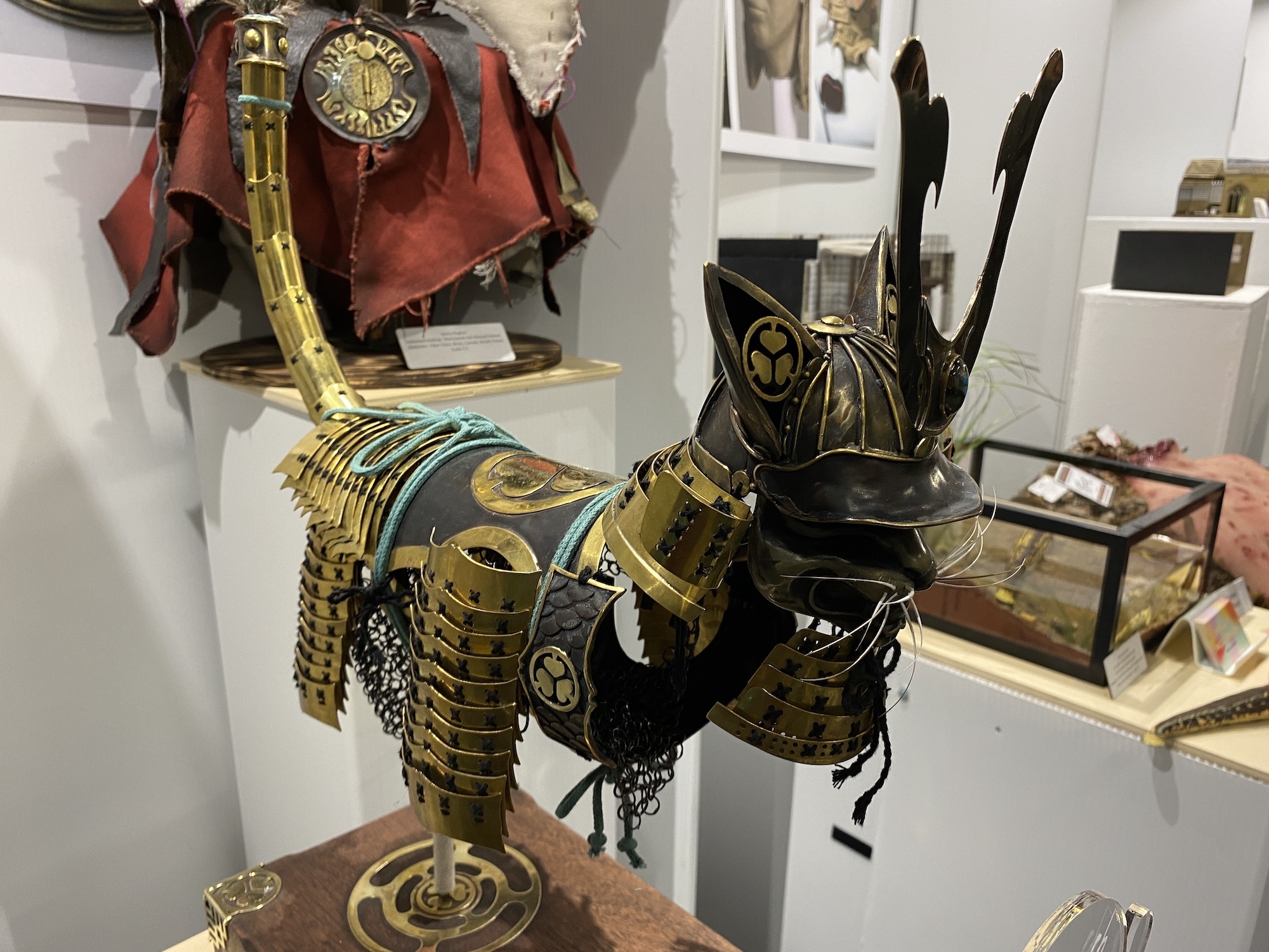 Model of samurai armour for a cat, designed by BA (Hons) Modelmaking student I. Hughes.