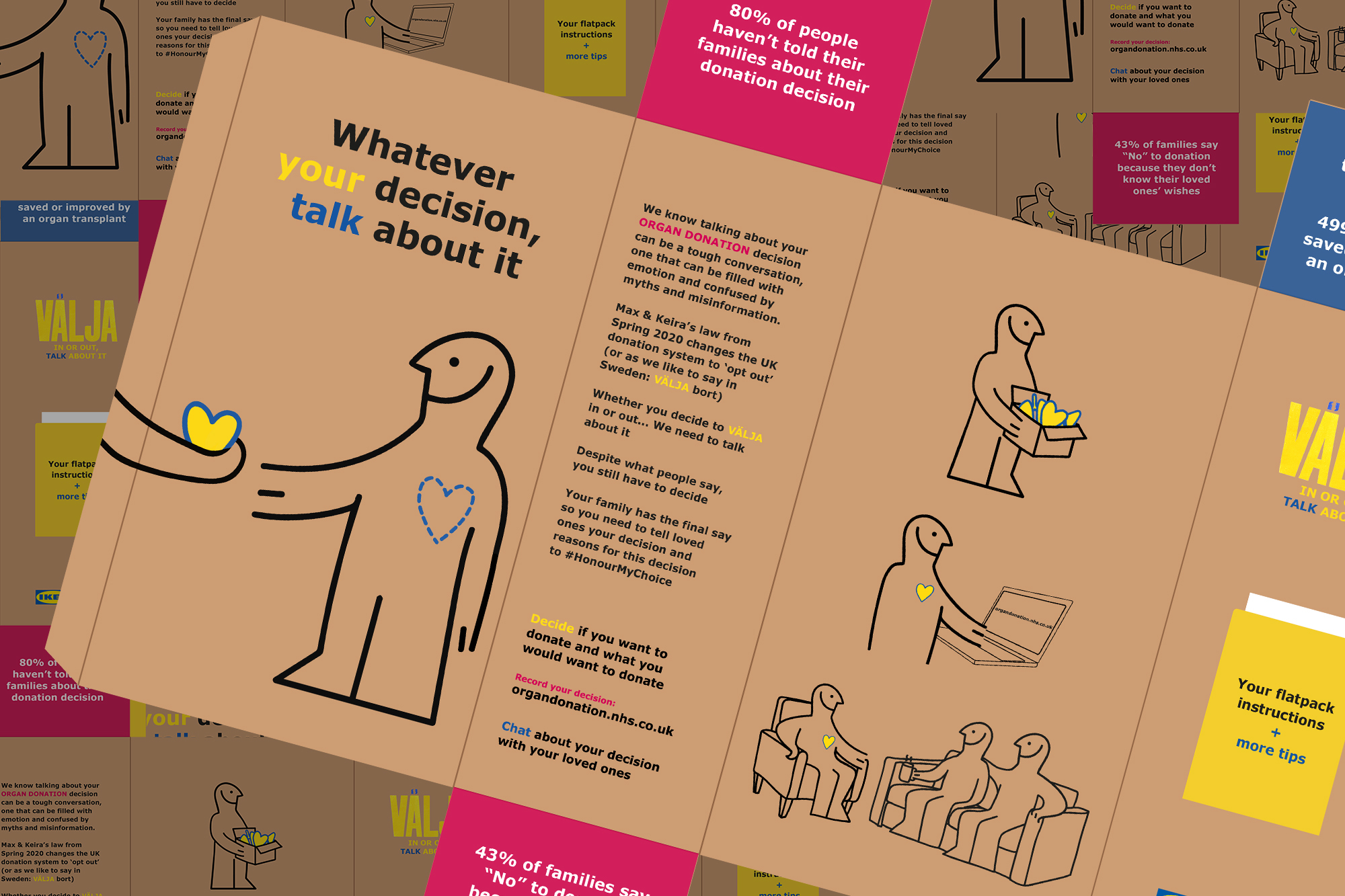 Graphics on cardboard fold out