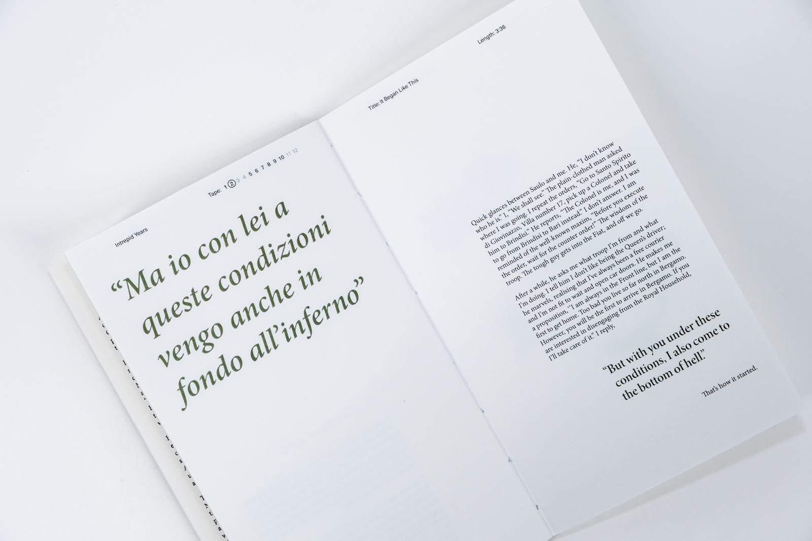 Flat lay of an open book