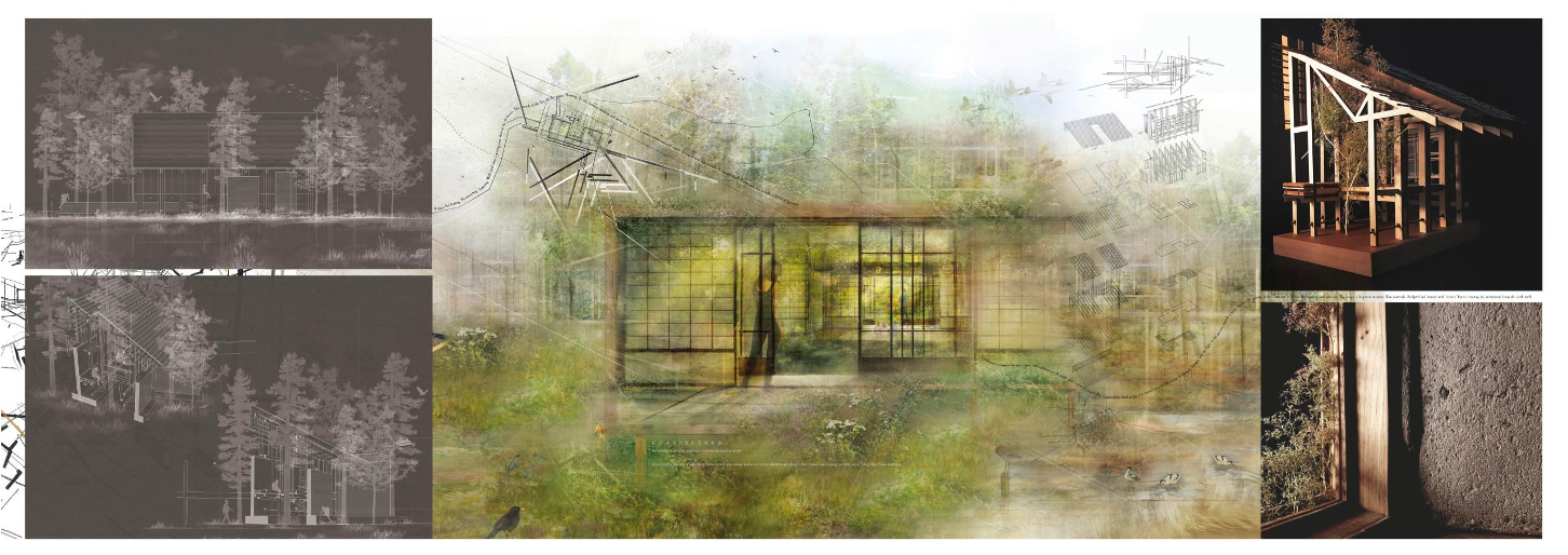 Selection of five abstract architectural mock-ups