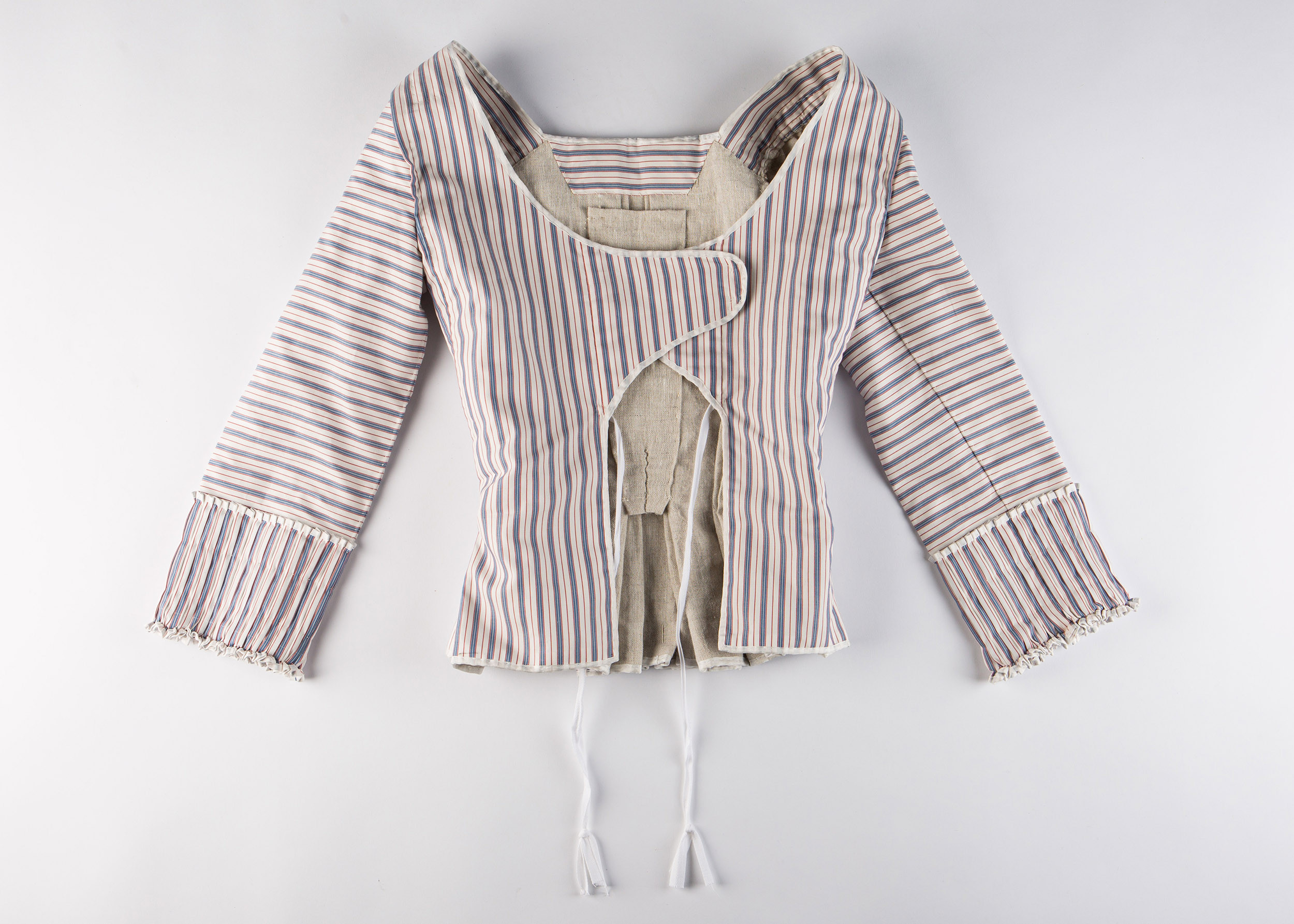 Flat lay of a striped jacket