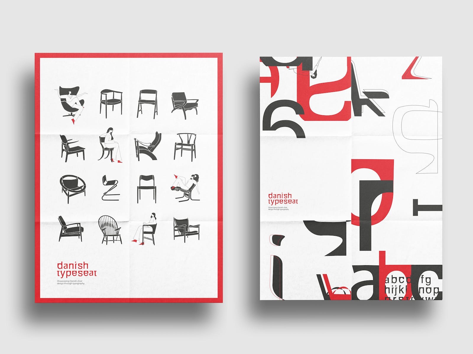 Font examples and development that look like household furniture, like chairs