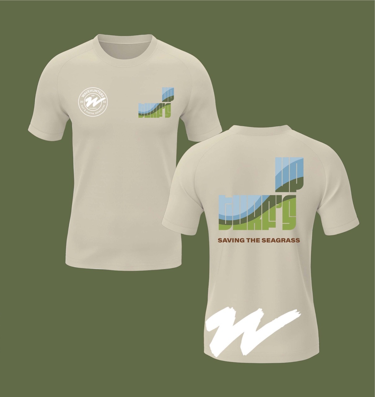 Wavehunters partnership with Turfs Up creating surf T-shirts to promote during surf lessons.