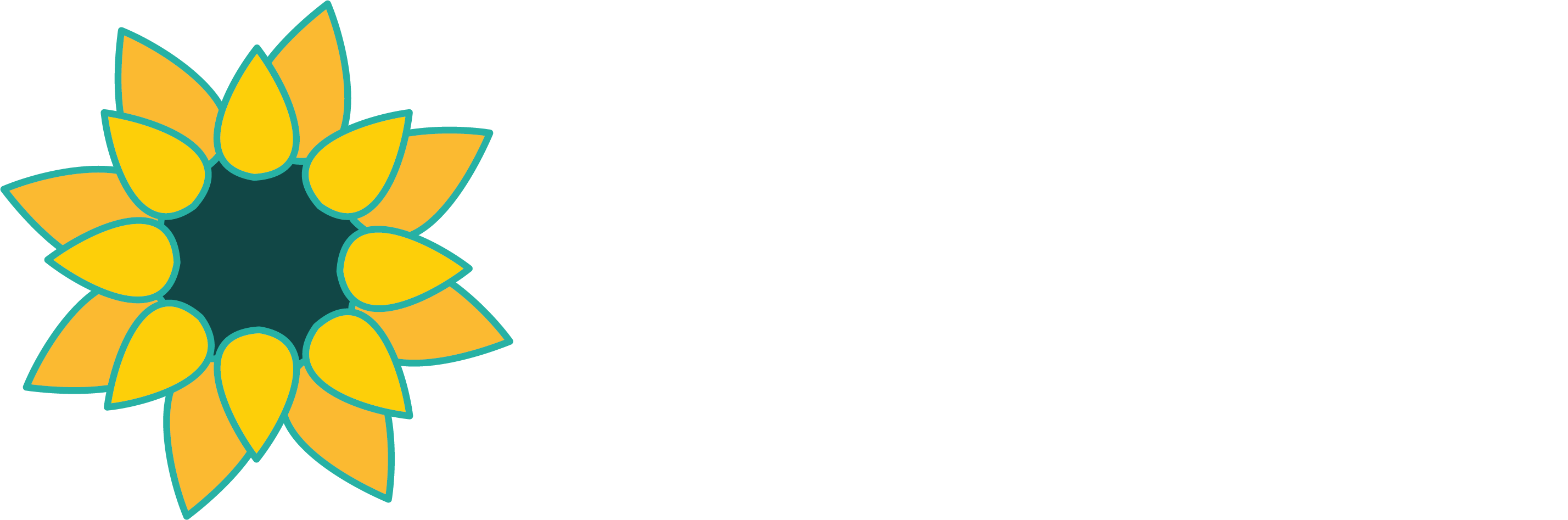 Logo with a large image of a sunflower. White text reading "Lews Manning Hospice Care" appears next to it.