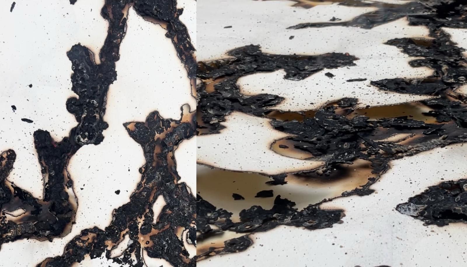 Abstract black, brown and white artwork