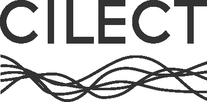 Close-up of the text "CILECT" appearing above a series of wavy lines.