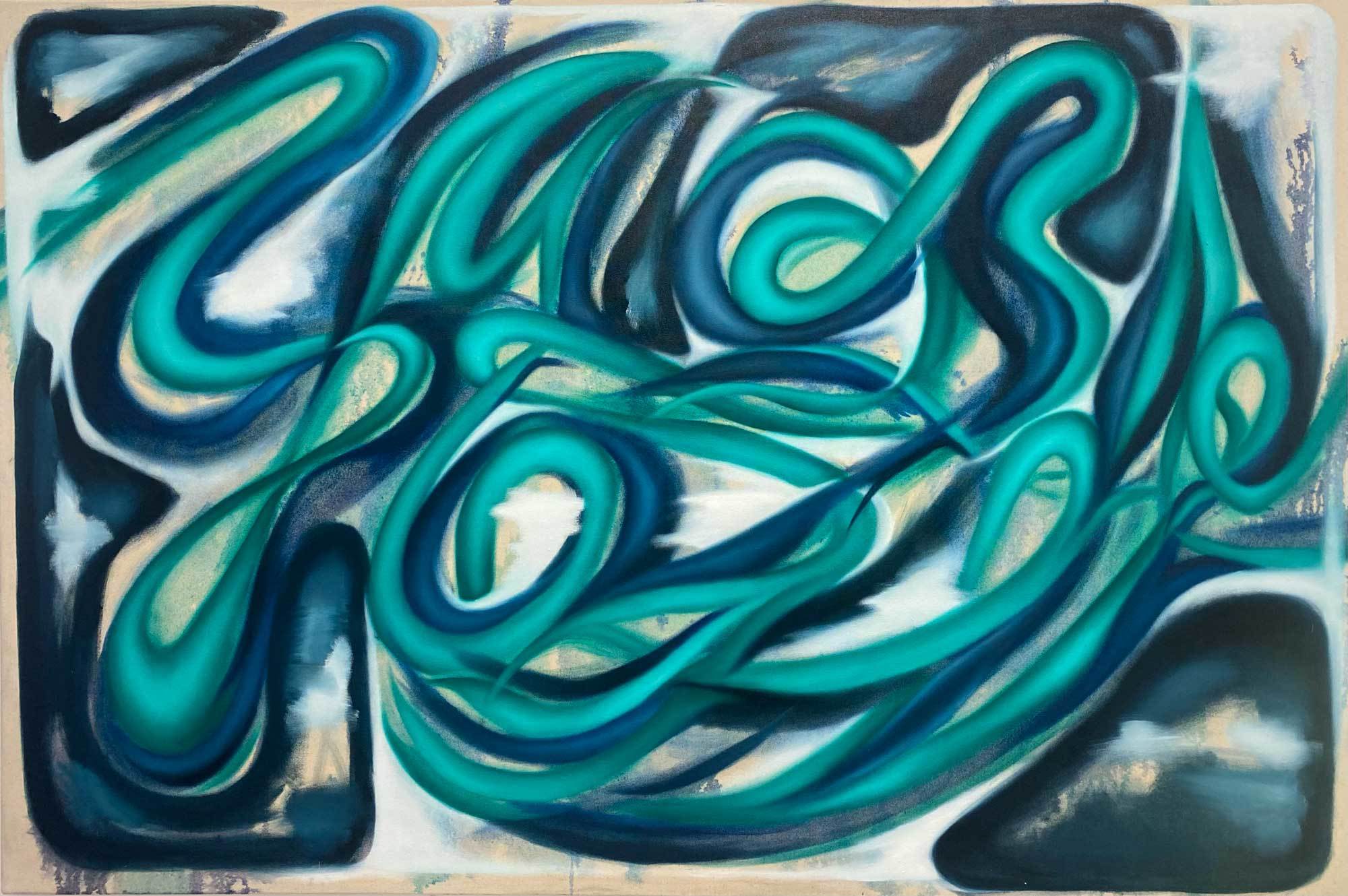 Blue and green paint