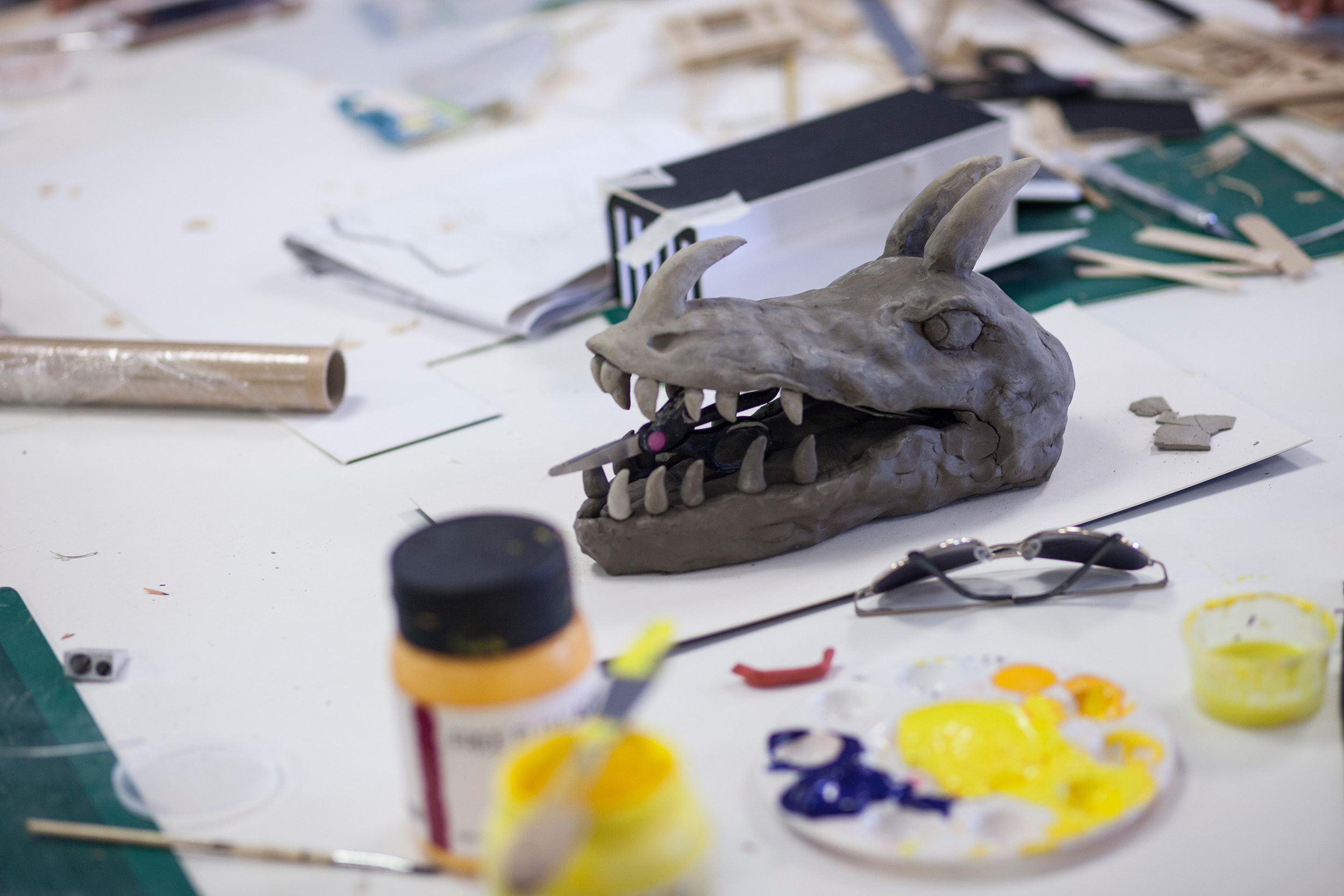 close up of a students modelmaking work