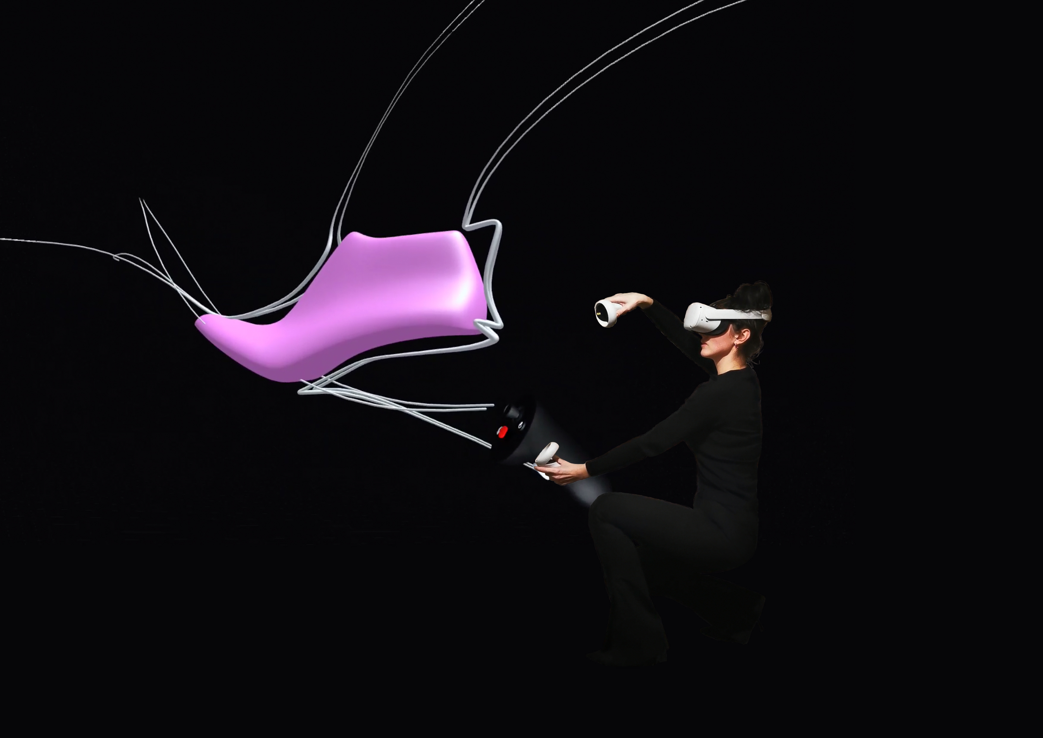 Student using VR equipment to produce 3D models