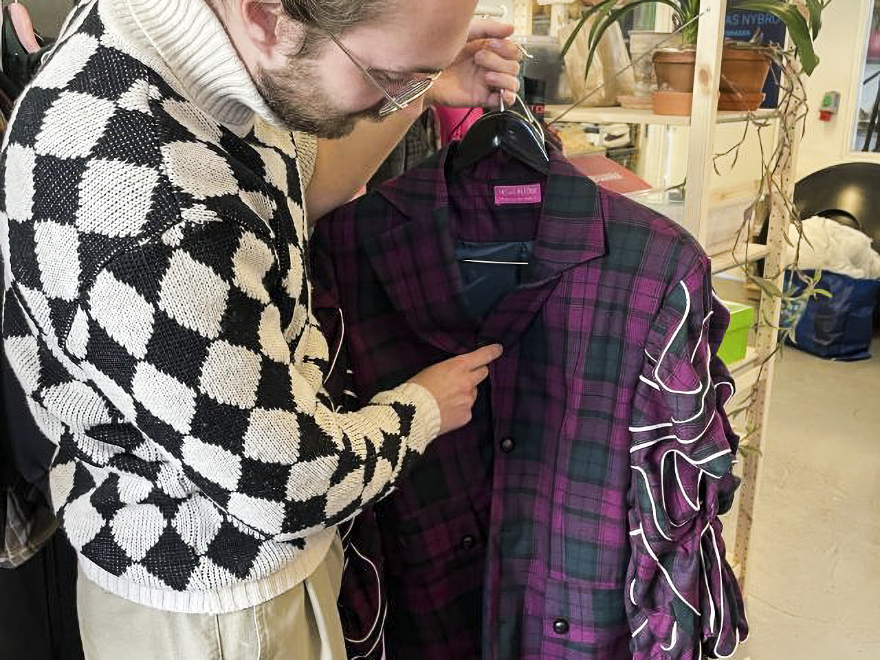 Milan Flicek showcases some of his upcycling work