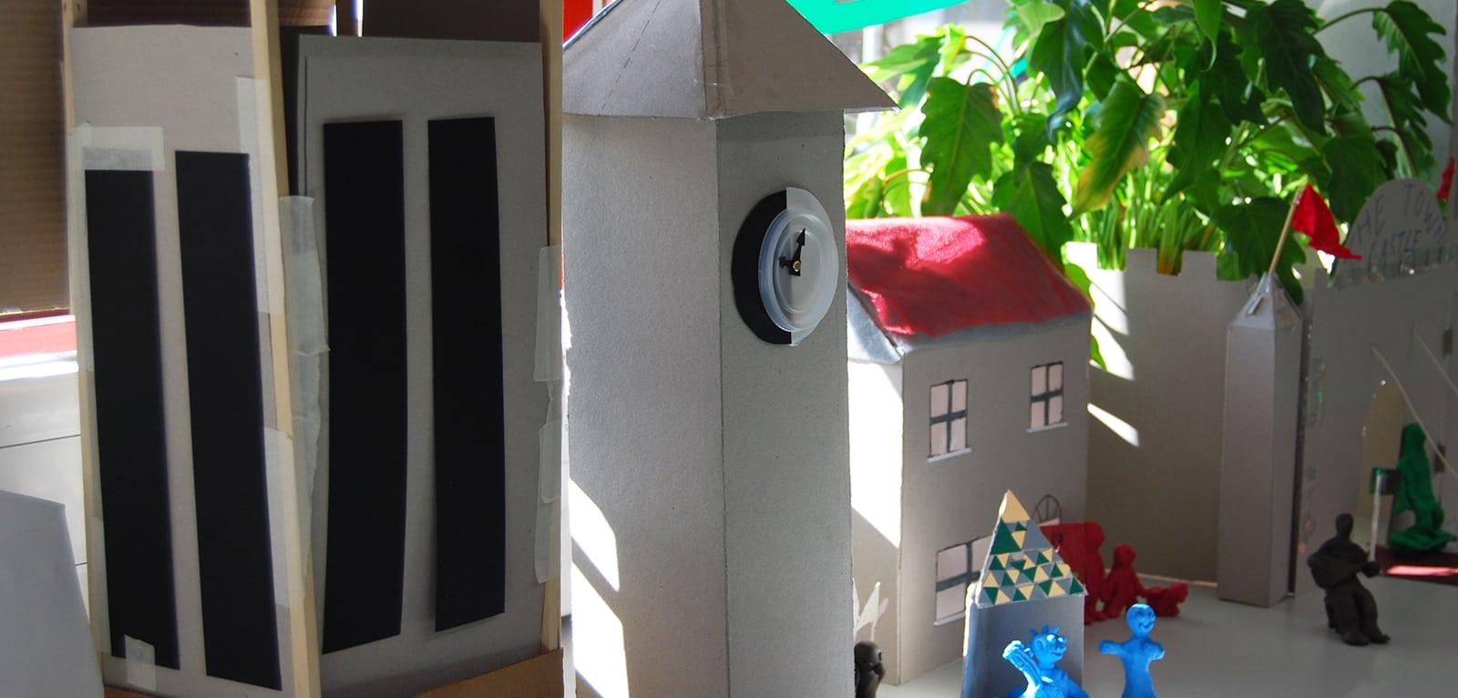 Cardboard building made by a student