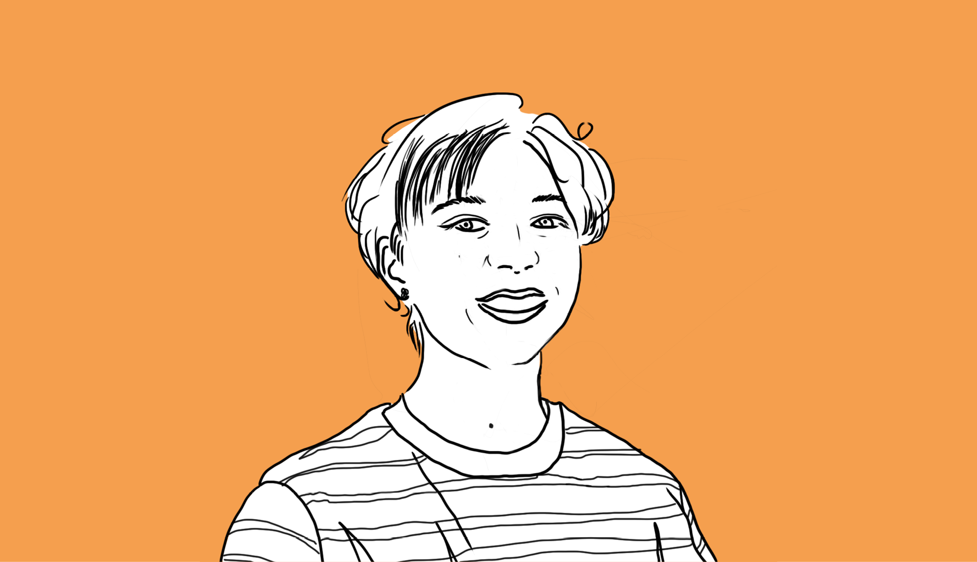 Illustrated headshot of E Bulpett
