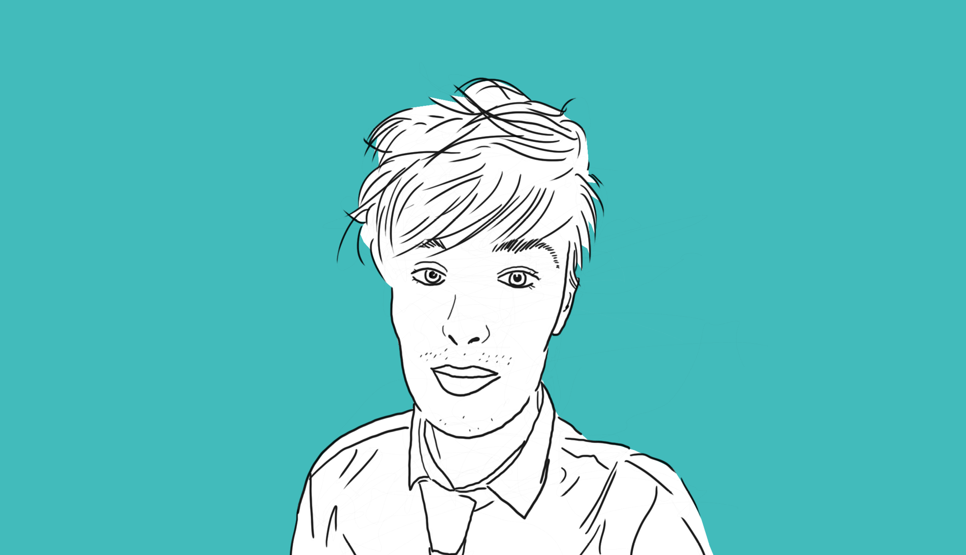 Illustrated headshot of L Robertson.