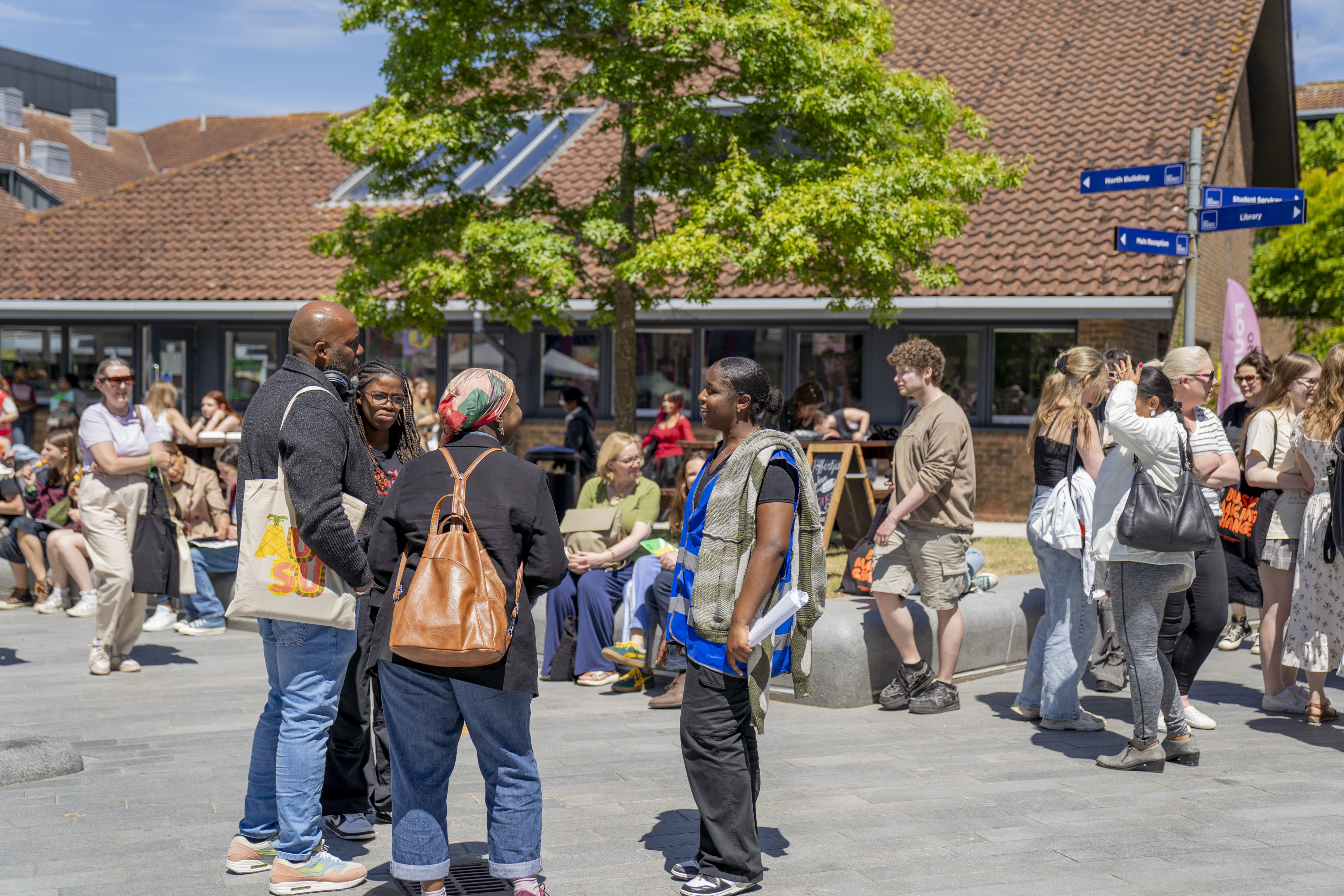 People gathered on AUB Campus on an Open Day.