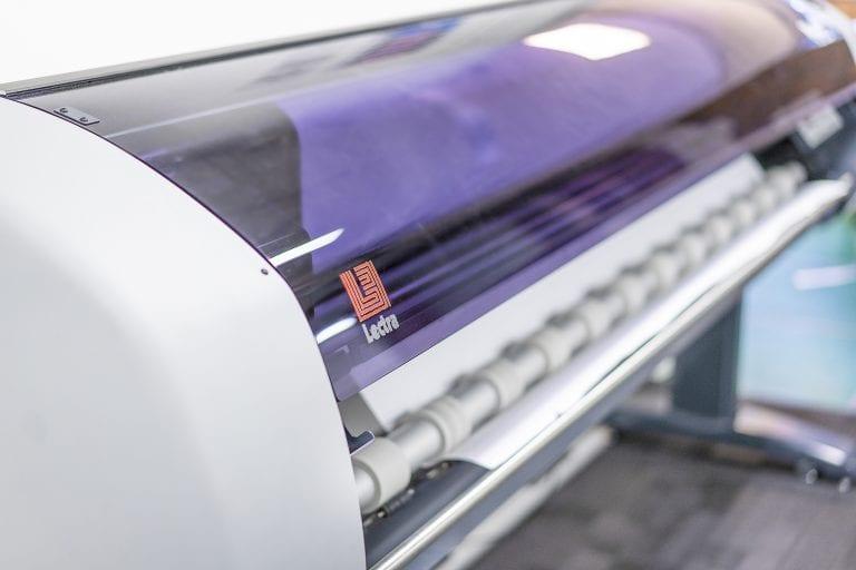 Close-up of a Lectra printer