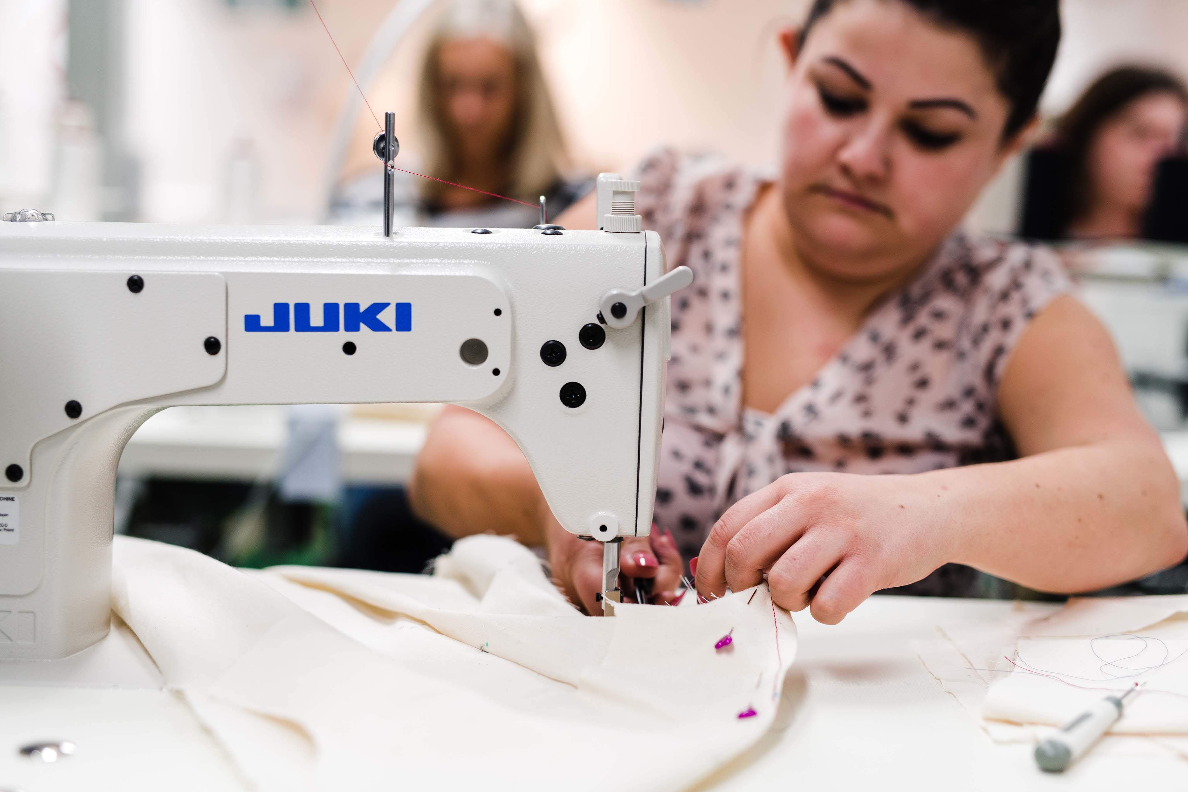 student in pattern cutting class