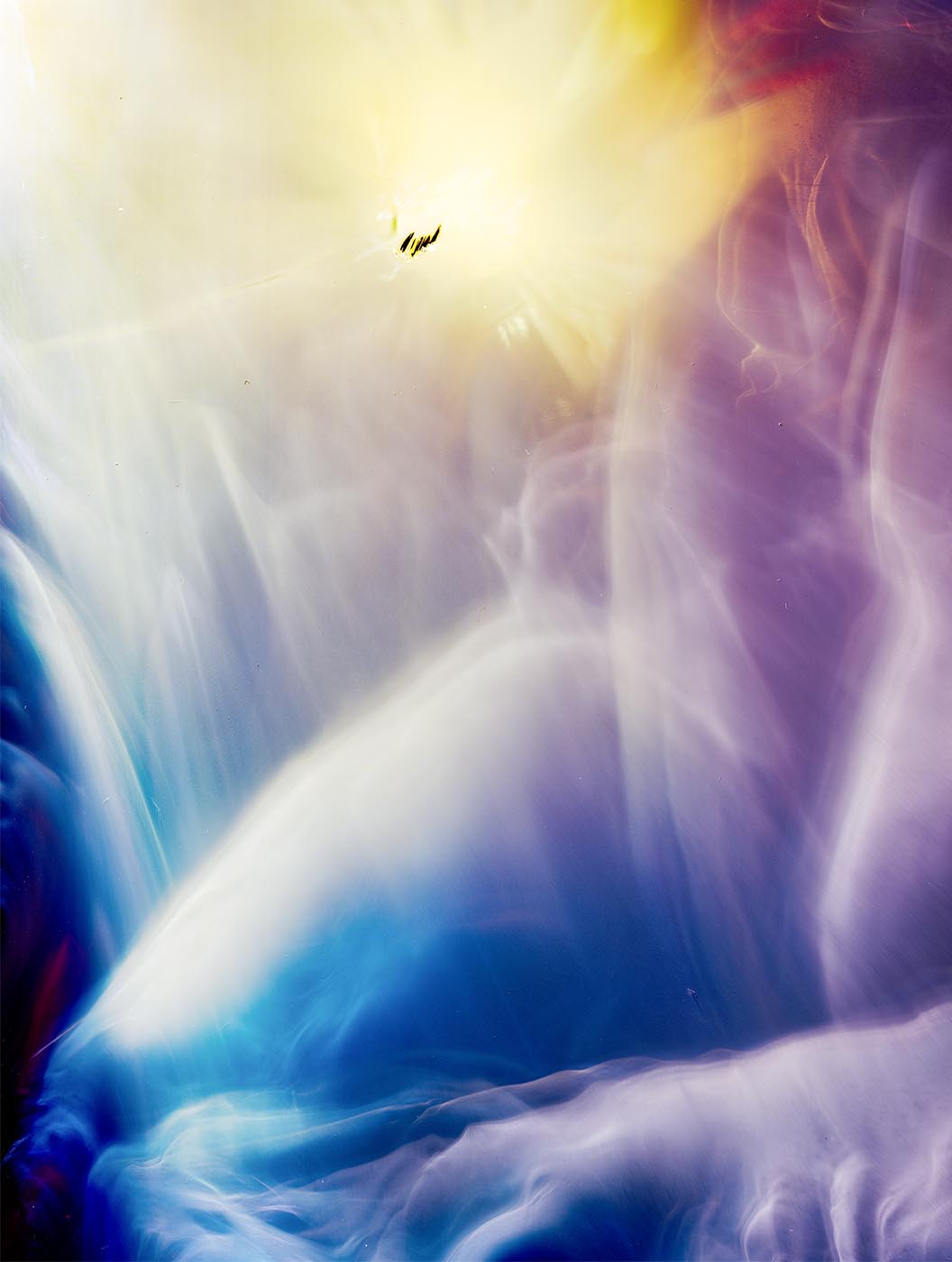 Colourful abstract photograph showing impressions left by cosmic radiation