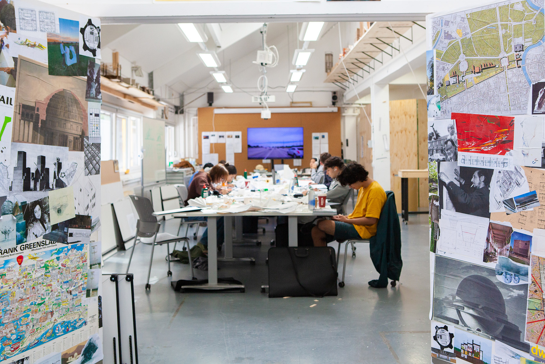 Students working