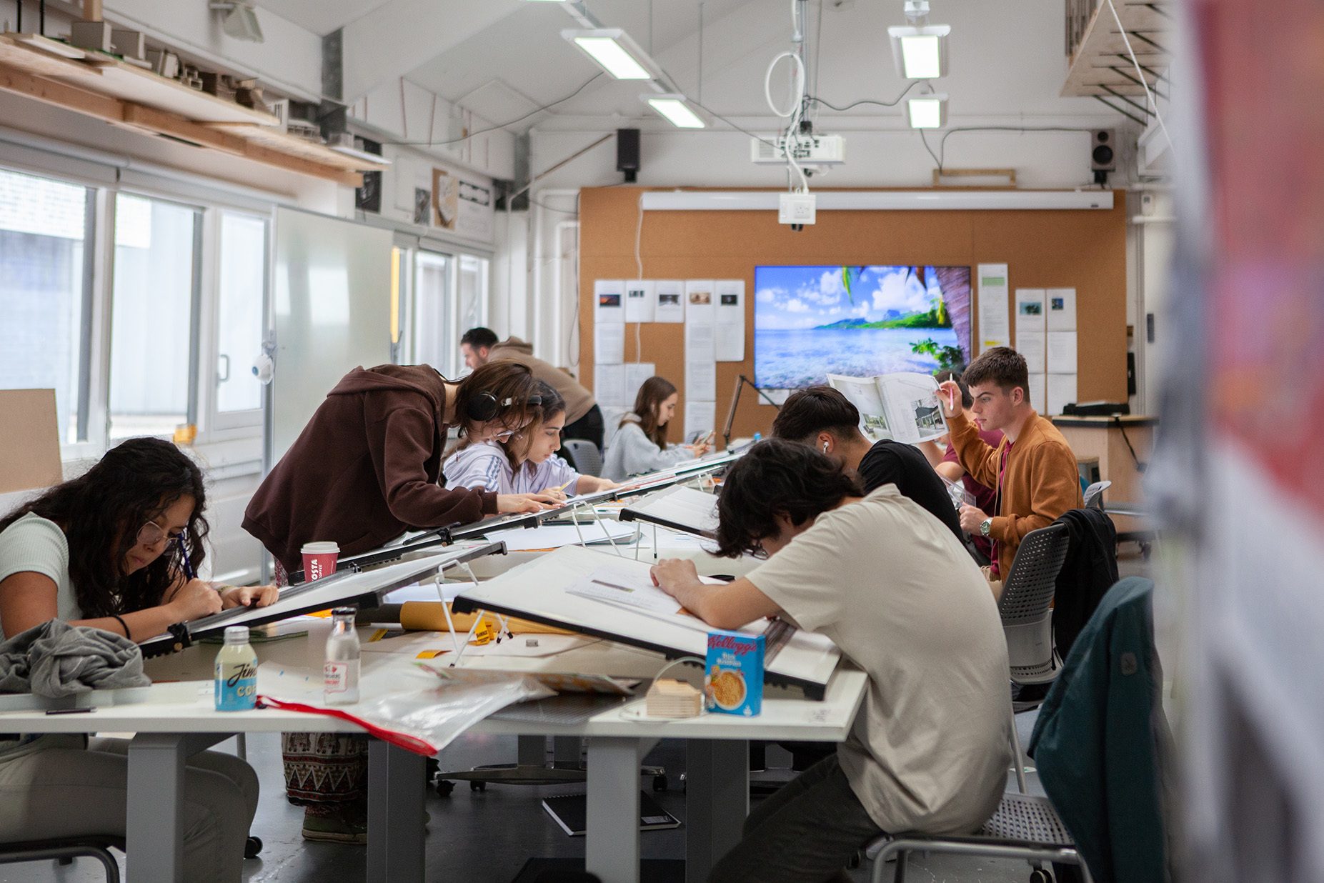 Students in an architecture class