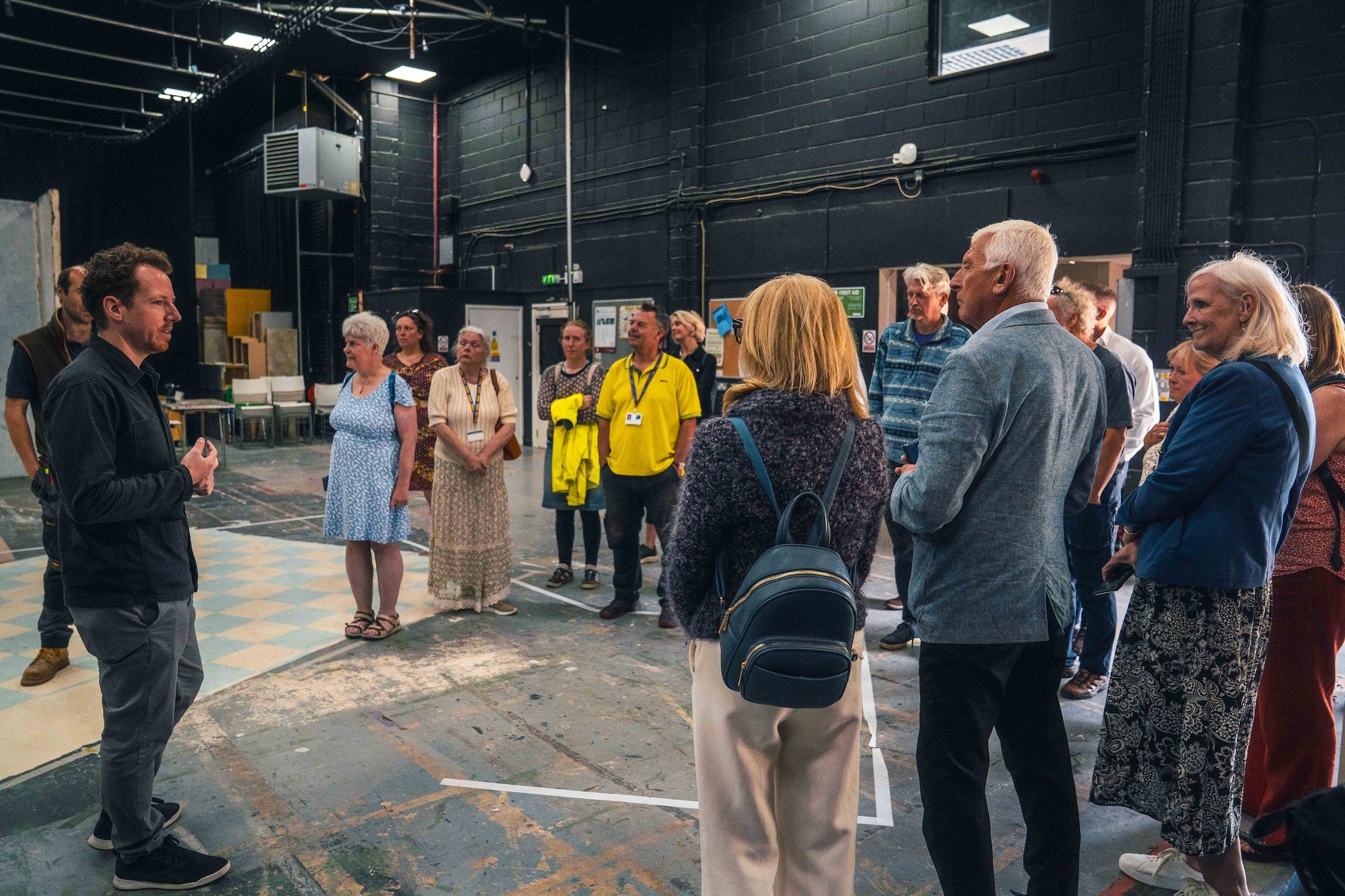 A group of Bournemouth, Poole and Christchurch councillors gathered and being given an introduction to Elliott Road Studios, Bournemouth.