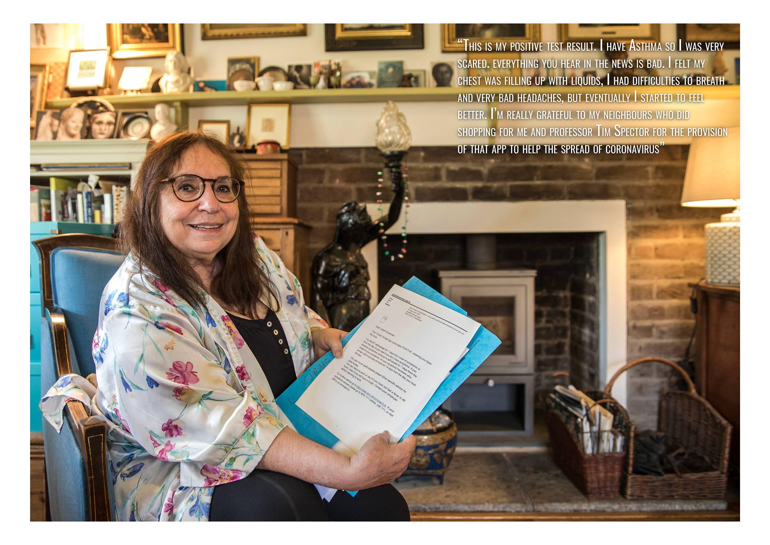 Woman sat in front of fire