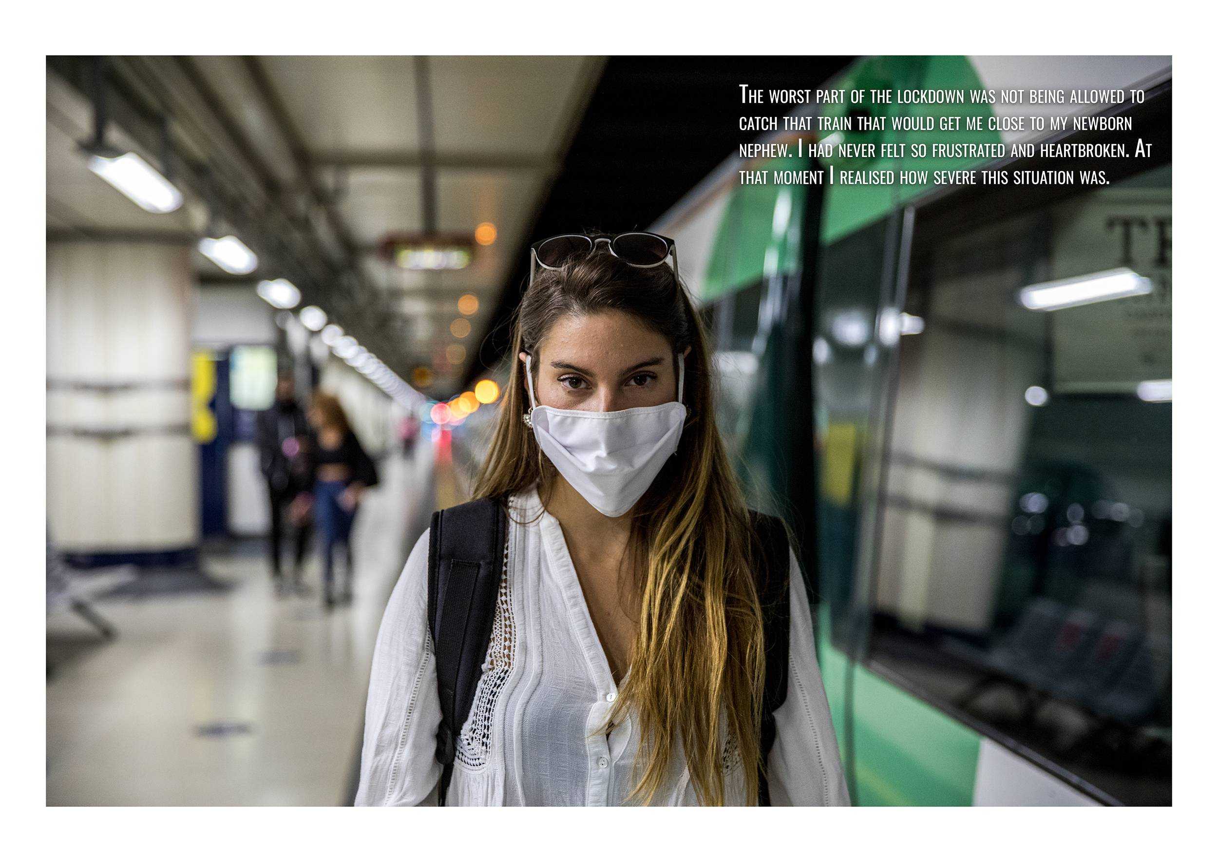 woman in tube station