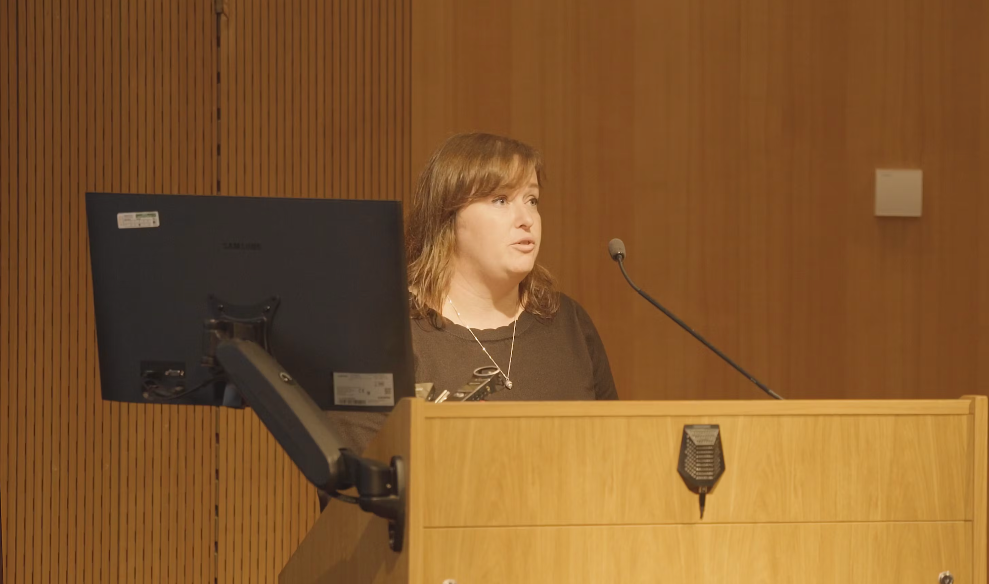 Architectural designer R Smith giving a talk at an Open Day at AUB.