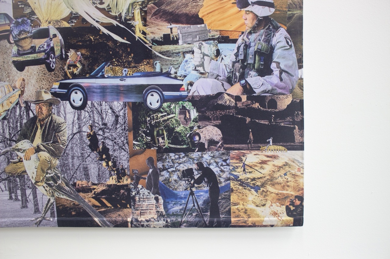A collage featuring various images, including military personnel, a car, outdoor scenes, and individuals engaged in different activities. The images are arranged in a grid pattern, showcasing a range of colours and textures.