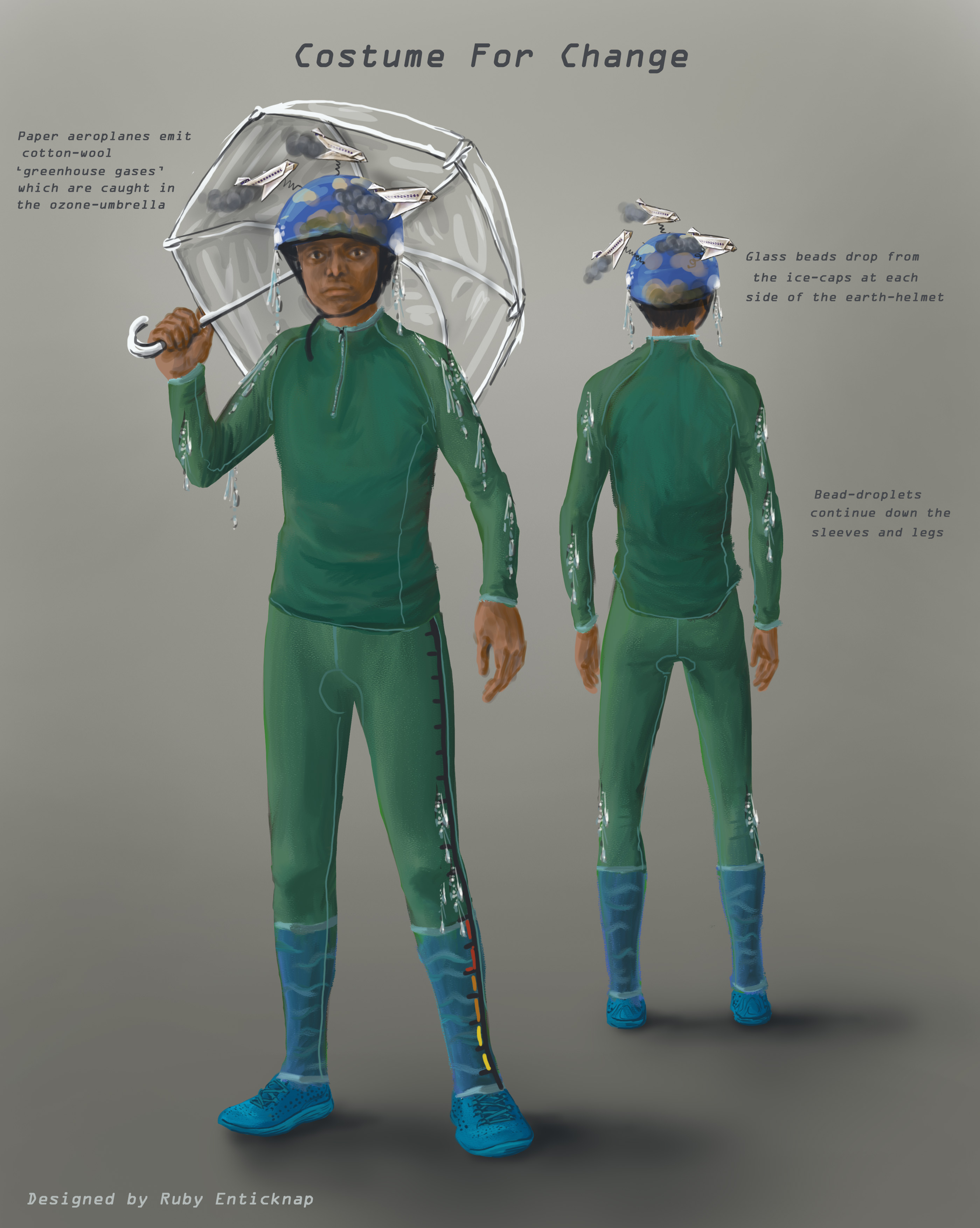 Illustration of an environmental friendly costume