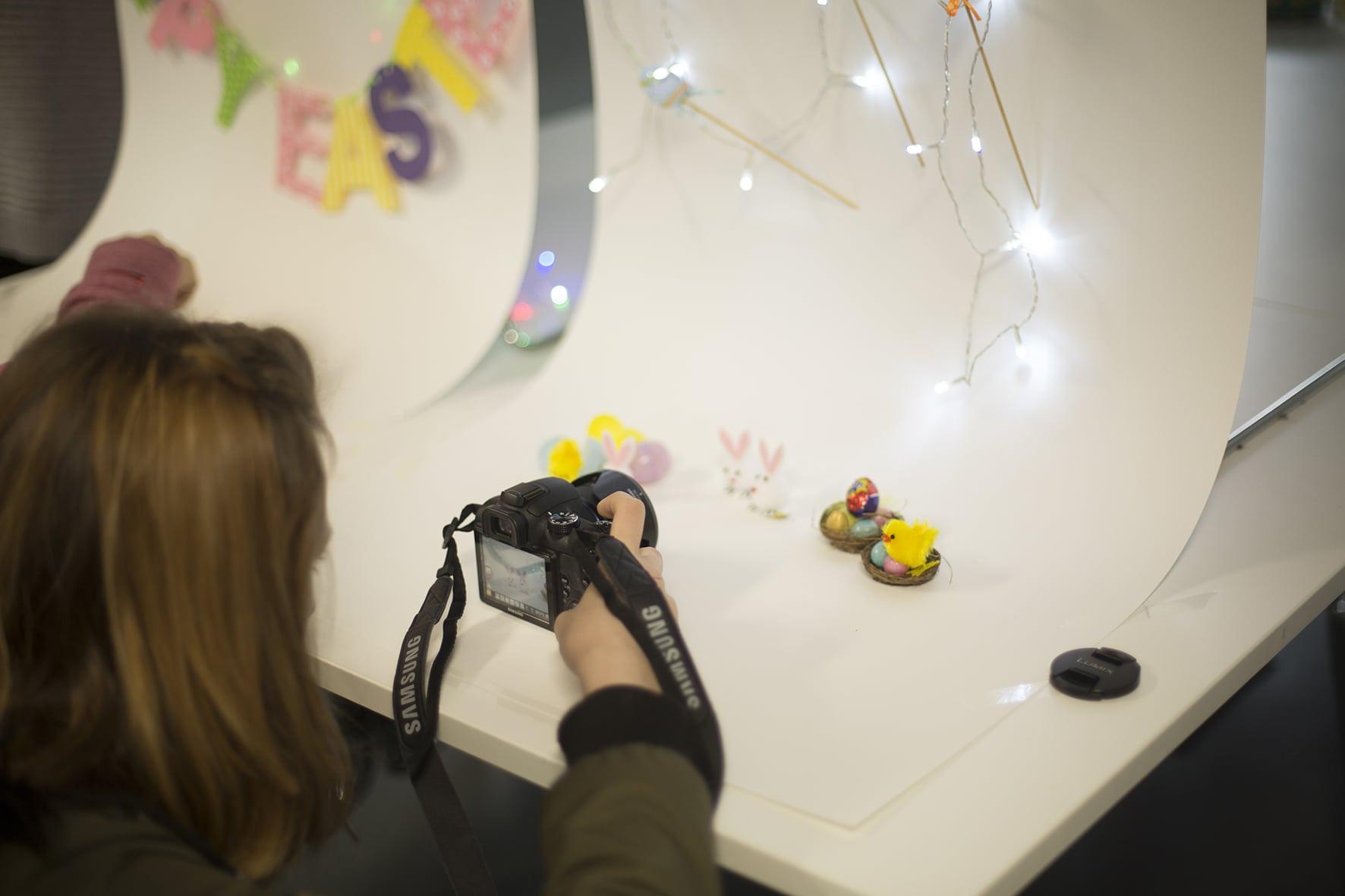 Student using a camera