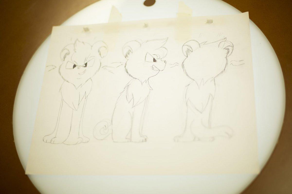 Student using a lightbox