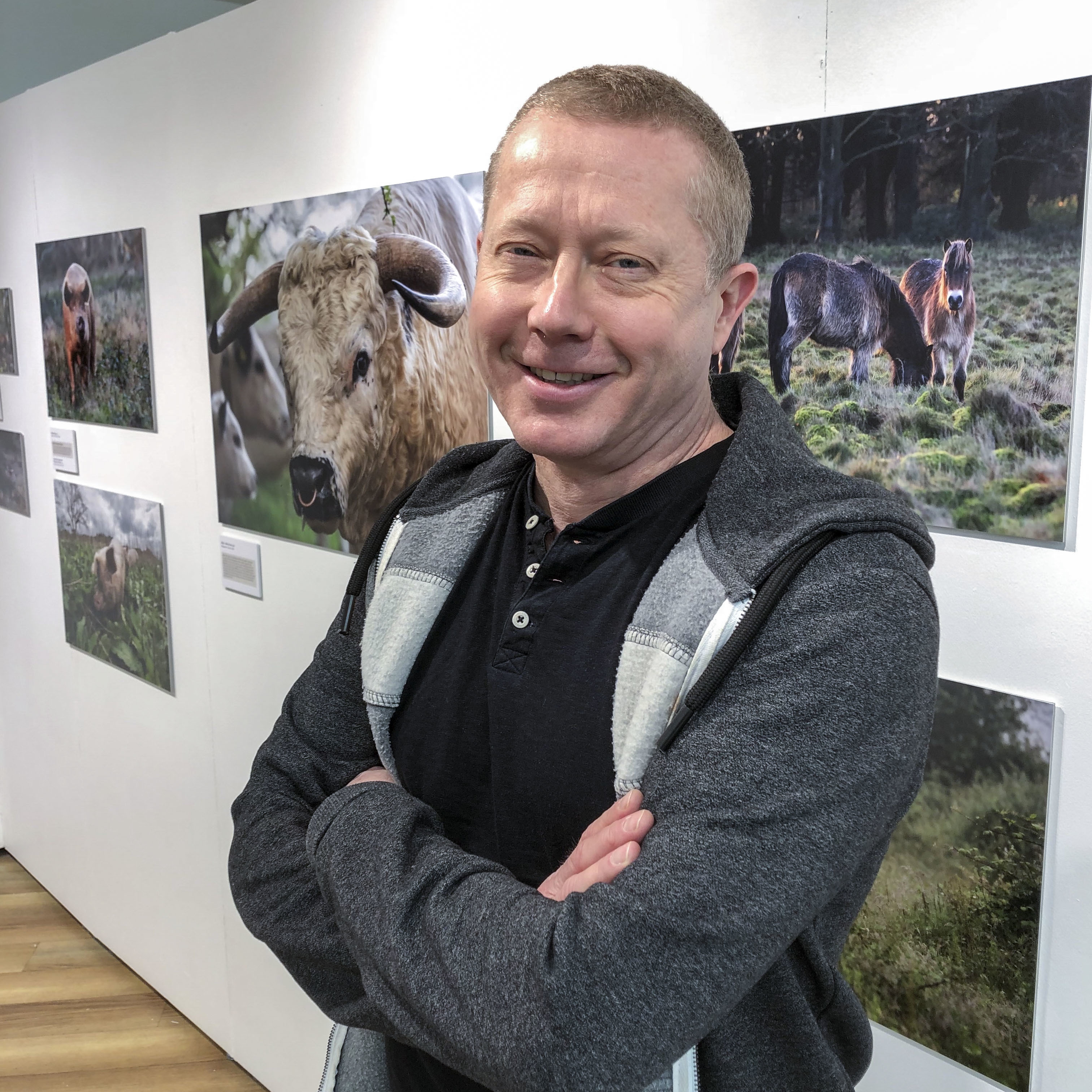 Dr Sam Rose with his work Rewilding Unwrapped