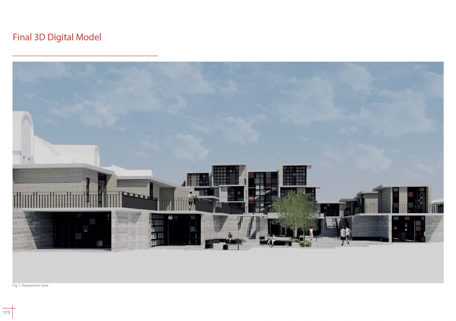 3D render of modern buildings.