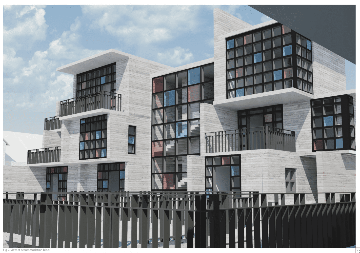 3D render of a modern block of flats.