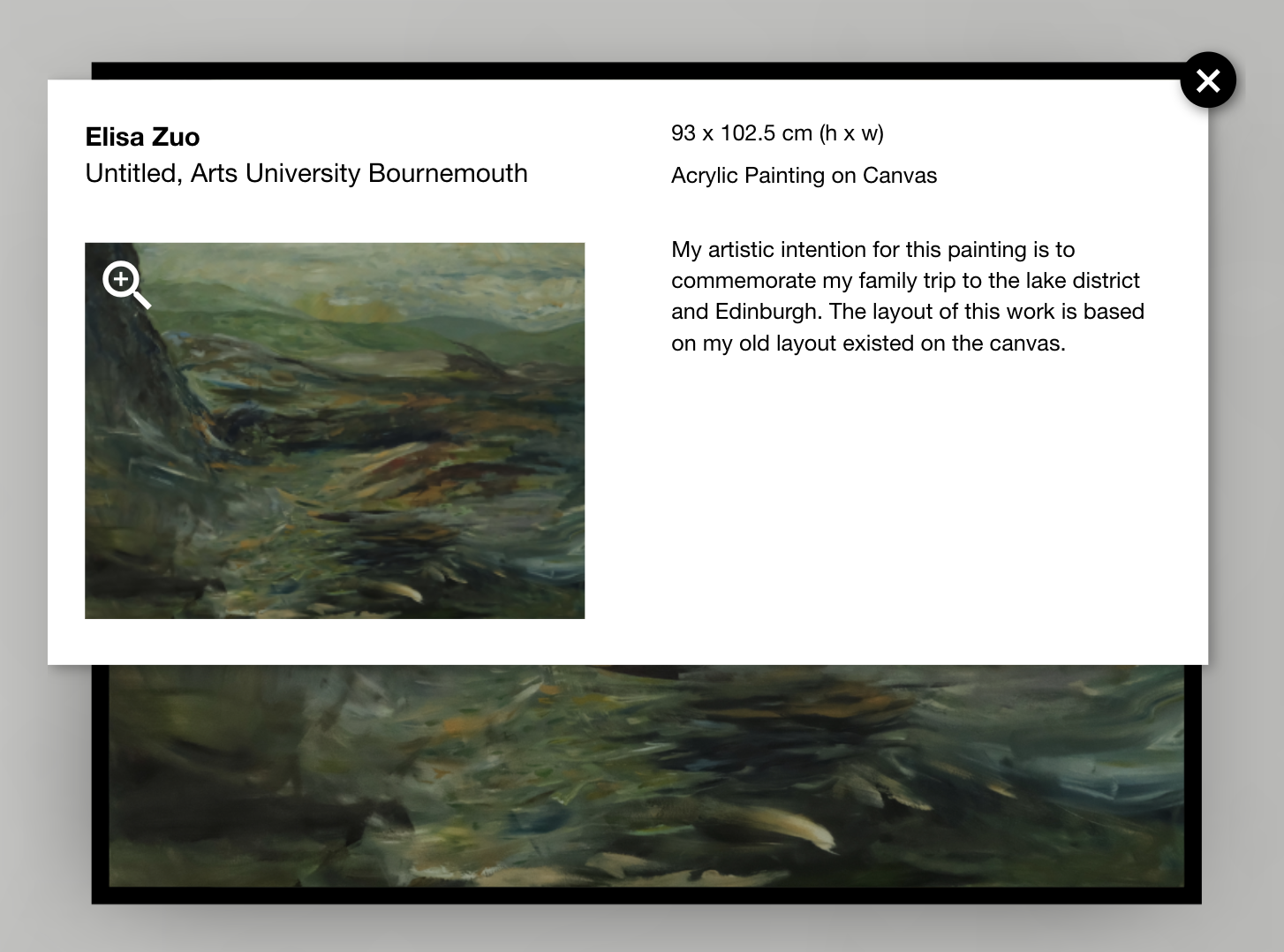 An abstract art piece resembling Lake District and Scottish landscapes.