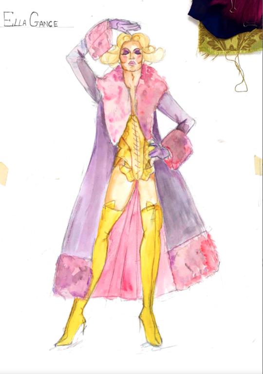 Costume development in a sketchbook