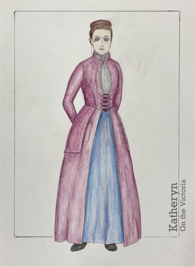 Costume development in a sketchbook