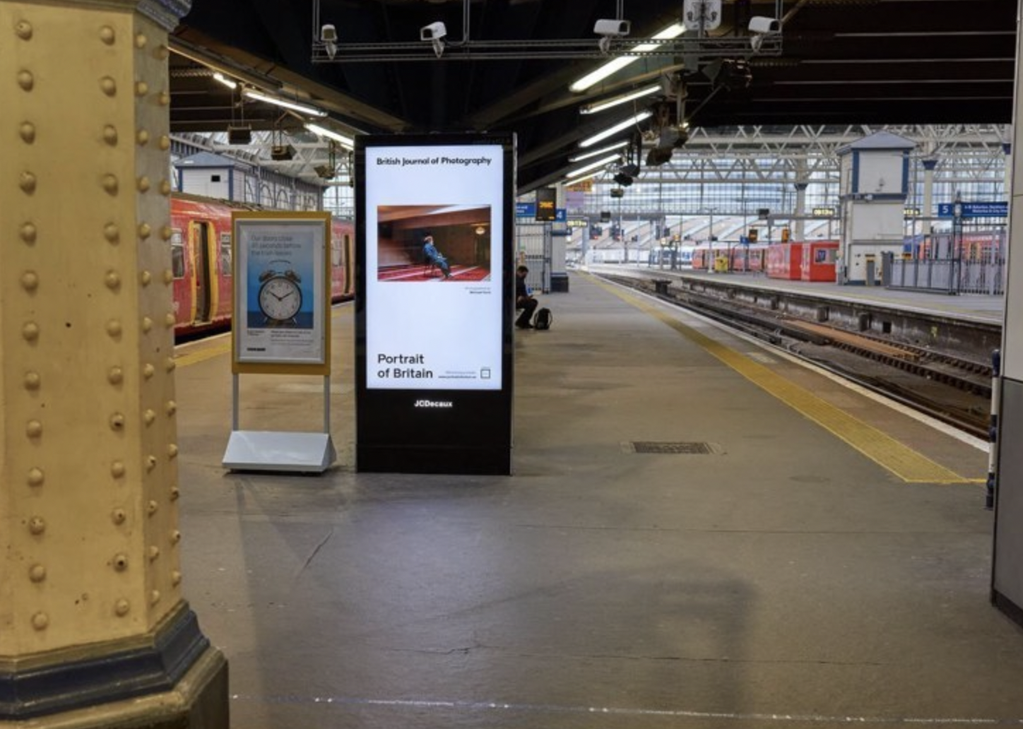 Michael's award-winning image on a JC Decaux board in Waterloo station