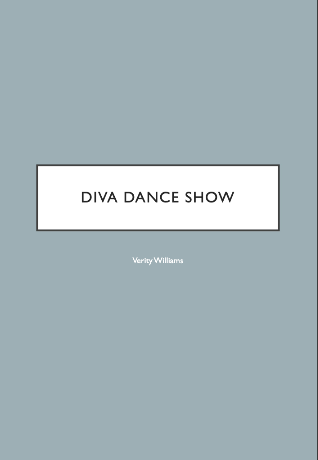 Grey-green book cover with white rectangular banner containing black text "DIVA DANCE SHOW" and small author name below.
