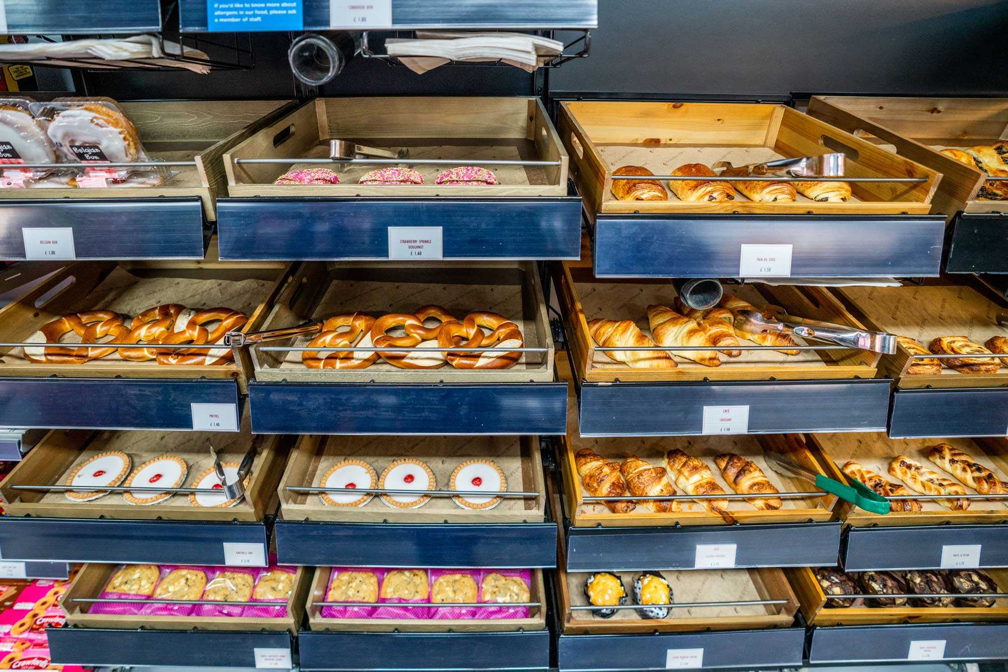 Image of The Shop displaying different pastry options