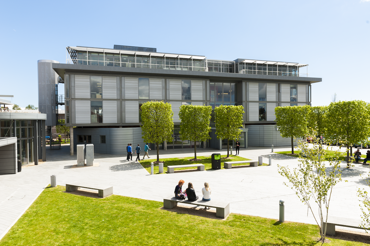 South House and the courtyard outside it on AUB campus.