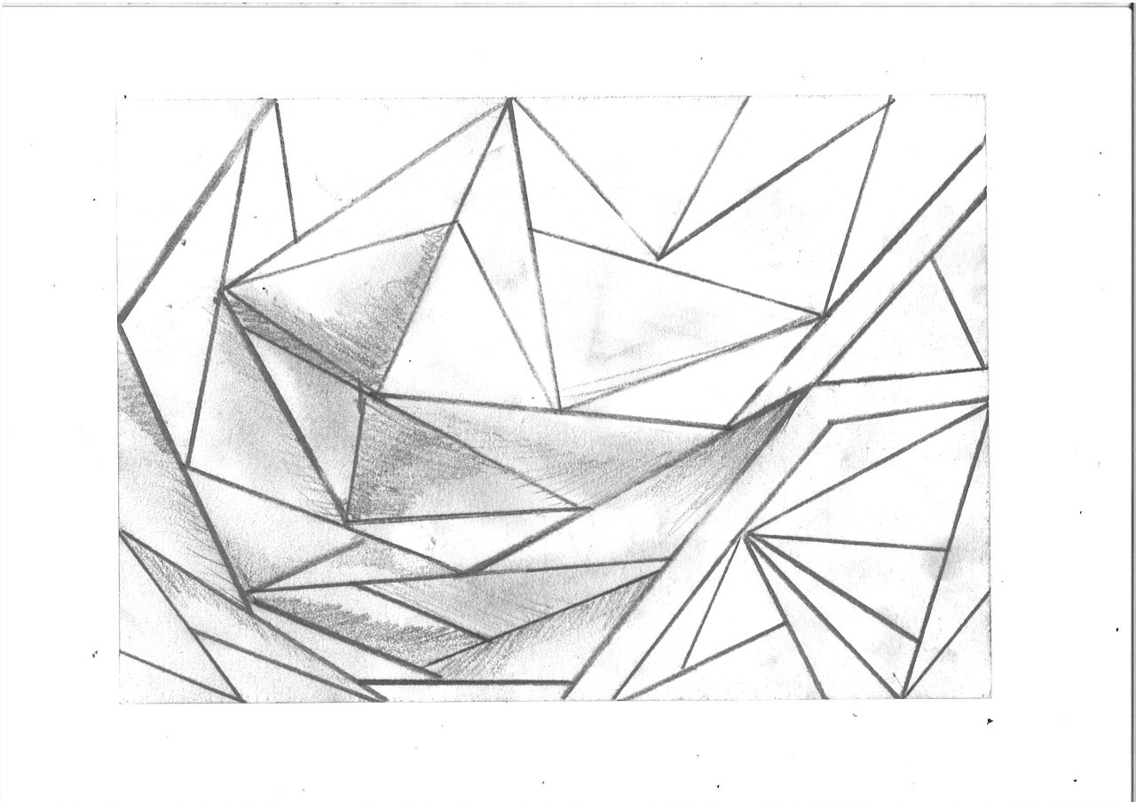 A series of triangular shapes drawn in the middle of a page