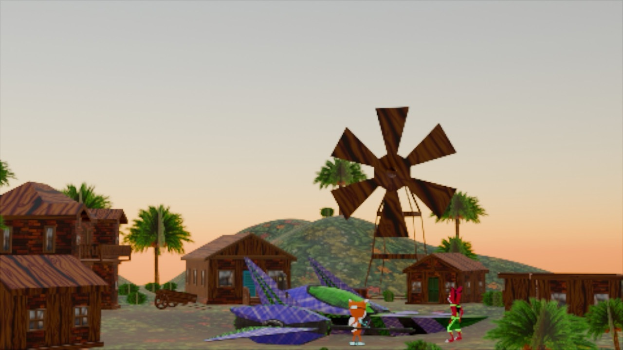 A still shot of the tropical BoBo Island. A 3D low poly environment mapping 2D flat textures onto 3D models to create a tropical island that resembles retro video games.